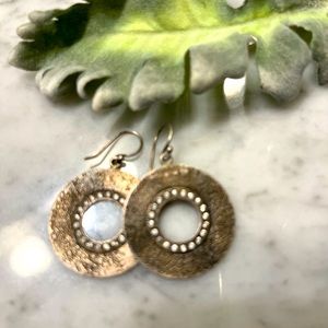Silpada®️ .925 silver disk earrings with stones around discs.